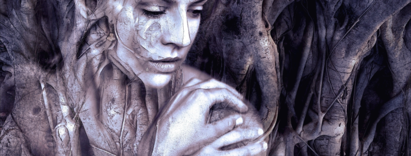 Persona con una conexión entre el cuerpo y raíces, simbolizando la conexión emocional de Mercè Naudi